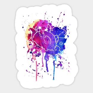 Angel Elephant Paint Spatter Sticker